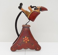 ANCIEN LUTIN EN BOIS SCULPTE AVEC BALANCELLE VINTAGE ART DECO CREATION ATYPIQUE