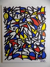 92X73 Tableau ROULLAND T SKRED tag toile peinture street art NO Jonone Mondrian