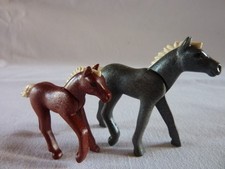 PLAYMOBIL  ANIMAL EQUITATION ECURIE RANCH FERME CHEVAL LOT DE 2 POULAINS