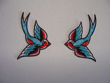  PATCH ECUSSON BRODE THERMOCOLLANT 2 HIRONDELLES GAUCHE ET DROITE SWALLOW