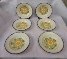 Longchamp : 6 Assiettes Creuses Modèle Jean-Marie Peint Tout À La Main France