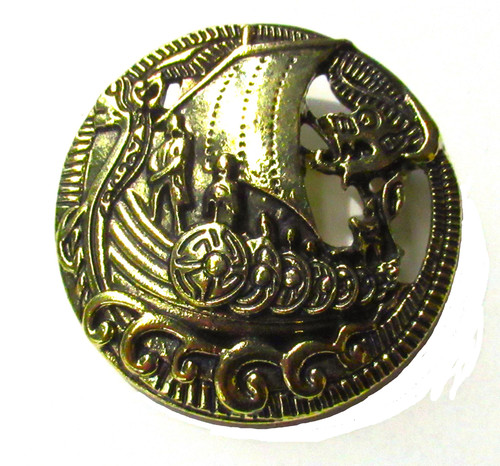 Broche viking drakkar métal - broche,