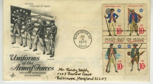Armed forces uniforms fdc - uniforms, 1975