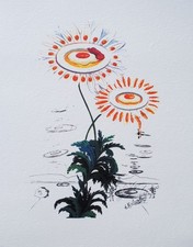 Salvador DALI : Marguerites oeuf au plat , LITHOGRAPHIE signée, 800ex, 1979