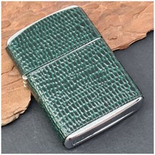 Briquet essence Japan-chrome pvc vert petrol Lighter-Feuerzeug-Accendino-打火机