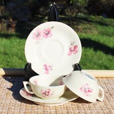 Set 2 tasses + soucoupes en porcelaine fine Royale Limoges