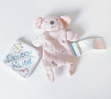 Doudou Plat/Mouchoir Petit Koala/Ours Rose Étoiles Pois Nez Gris 15cm Vertbaudet
