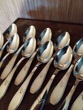 12 Petites Cuillères Art Déco en Métal Argenté