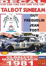 DECAL TALBOT SUNBEAM LOTUS