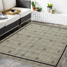 Coton Zone Tapis 4 x4 Bleu