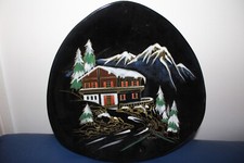 ASSIETTE LONGWY SIGNE M.P CHEVALIER DECOR MAIN N° 3 522 CHALET EN MONTAGNE