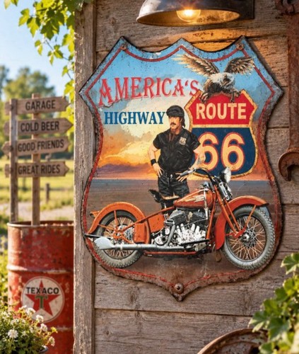 Plaque murale route moto - plaque,