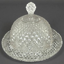 Cloche à fromage cristal taillé ancienne – Verreries Scailmont Manage vintage