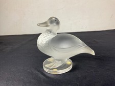CANARD EN CRISTAL Givre signe LALIQUE  ( Frosted Crystal Art MAG )