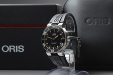 Montre automatique à cadran noir ORIS Aquis Date 7653 [boite abîmée] Swiss Made