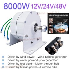 8000W Gearless Alternateur à aimant permanent Magnet Generator Motor 12V/24V/48V