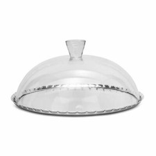 Plat À Gâteau Argenté Avec Cloche En Verre Style Canneletto