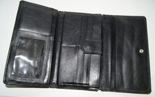 Porte feuille en cuir noir