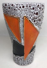 Vase Verre Fat Lava Rétro Vintage Signé Vallauris Le Vaucour H 15 D 9 Cm N16