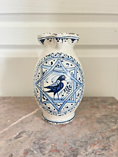 Ancien Rare Pichet Eau Cruche Italien Décor Oiseau Etoile Céramique XIXème 19ème