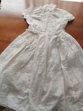 Robe blanche fillette, broderie anglaise, cérémonie *** Faite main - A finir ***