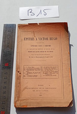 Livre Epitre à  Victor Hugo