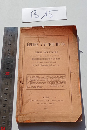 Livre epitre victor hugo - epitre,