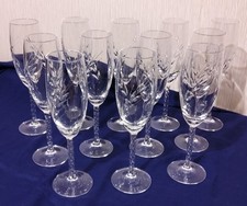 12 FLÛTES À CHAMPAGNE CRISTAL D’ARQUES MODÈLE FLEURY TAILLE EPI 18CL