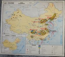AFFICHE SCOLAIRE MDI CARTE L'URSS ET LA CHINE ÉCONOMIQUE