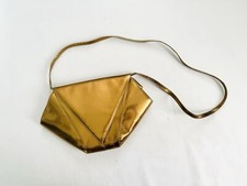 Sac à main enveloppe en cuir or bronze CHARLES JOURDAN Vintage 1970s/1980s