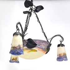 Lustre Hängelampe Pate De Verre Art Déco Muller Frerés Années 1930