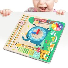 Calendrier En Bois, Horloge, Puzzle Portable Montessori Pour Les Tout-petits