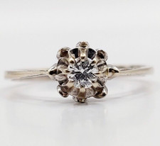 Bague solitaire art deco or