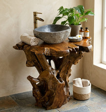 Meuble vasque teck - teck, racine