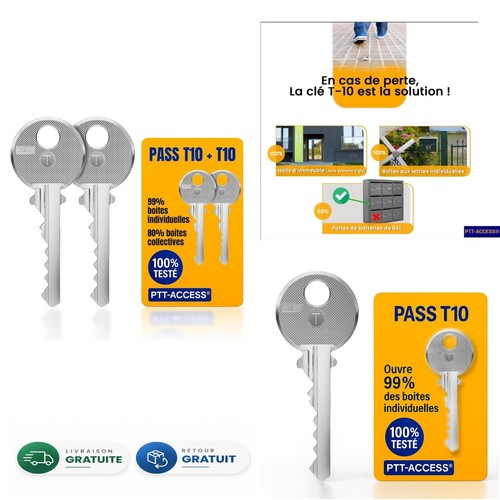 Clé pass ptt t10 lot - ptt, de