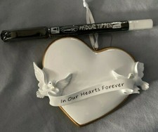In Our Hearts Forever Memorial Ornament Doves includes pen for Personalization
