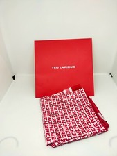  foulard Ted lapidus motif monogrammé rouge et blanc