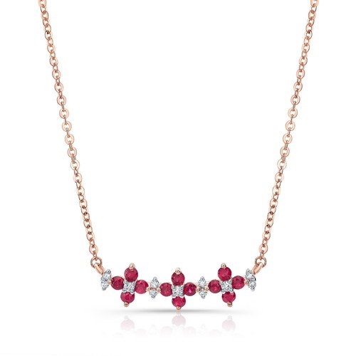 14k rose rubis - rubis, diamant