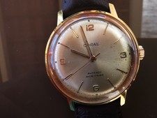 MONTRE VINTAGE CORAIL Antichoc - Ancre 17 rubis plaquée or