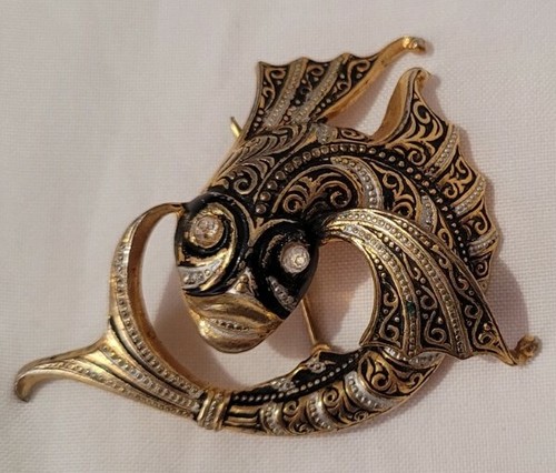 Bijou vintage broche poisson - bijou,