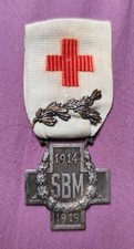 Médaille decoration Croix Rouge Sbm Blesses Militaires 1914 1919