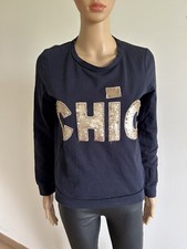 Pull sweat bleu marine avec