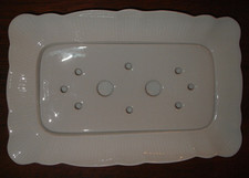 Plat à asperges ancien blanc