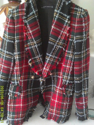 Zara veste ecossaise taille - zara,
