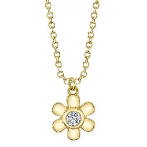 14k jaune diamant fleur - 14k,