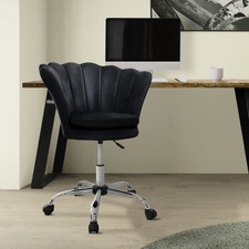 Fauteuil de bureau et salon à roulettes noir hauteur réglable chaise en velours