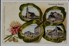 STRASBOURG (67) NEUDORF Lithographie Gaufrée Trèfle