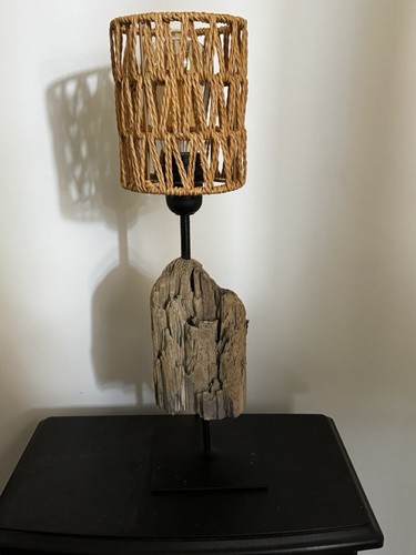 Lampe bois flotté - bois,