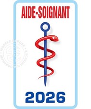 Caducée aide soignant 2026 HOMME -Sticker autocollant pare-brise