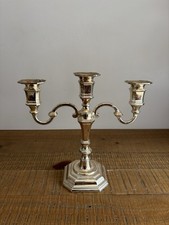 Chandelier 3 Branches en Métal Argenté ou Aluminium Nickelé - Bougies - Vintage 
